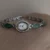 Oval Mother of Pearl Dial Green Jade Silver Bracelet Ladies' Watch