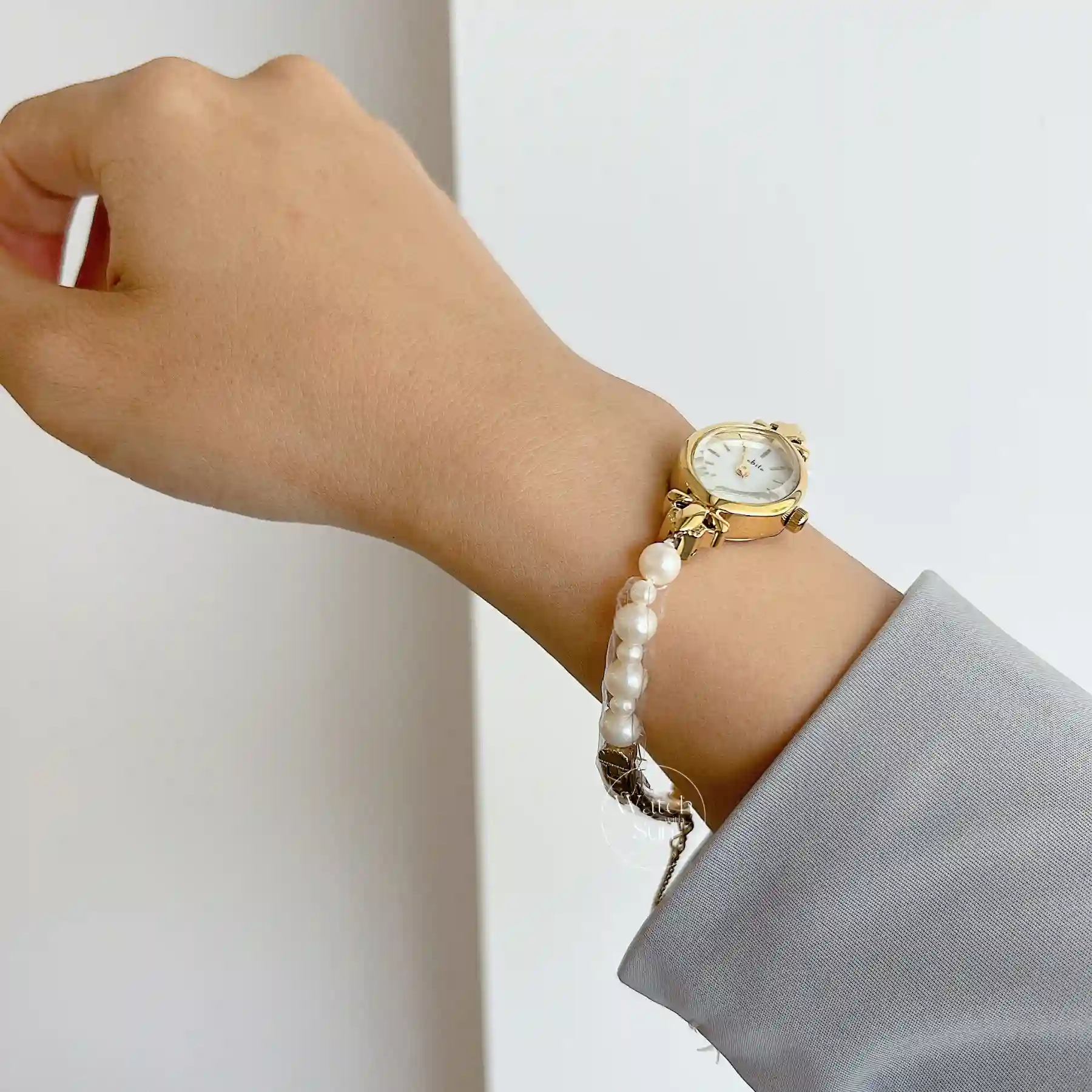 Freshwater Pearl Bracelet Watch Dainty Pearl Watch for Women