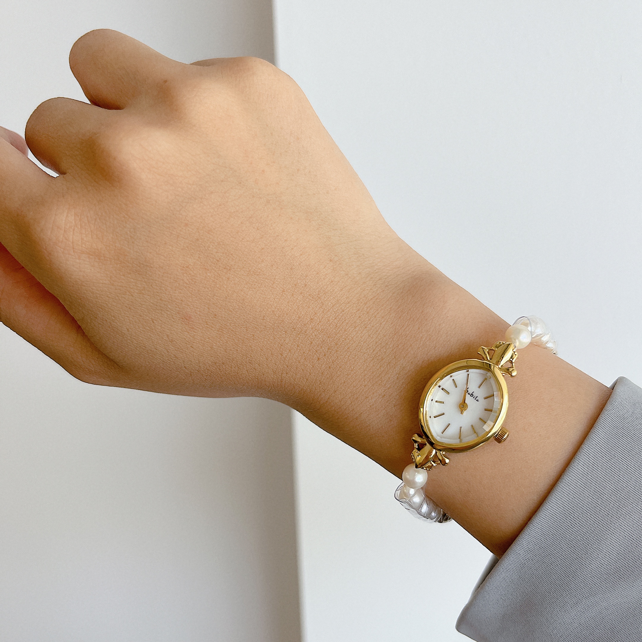 Freshwater Pearl Bracelet Watch Dainty Pearl Watch for Women