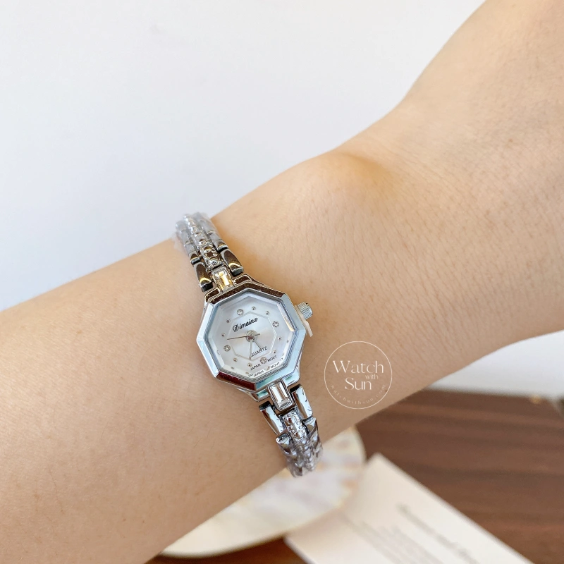 Small Face Gold Octagon Dial Watch for Women