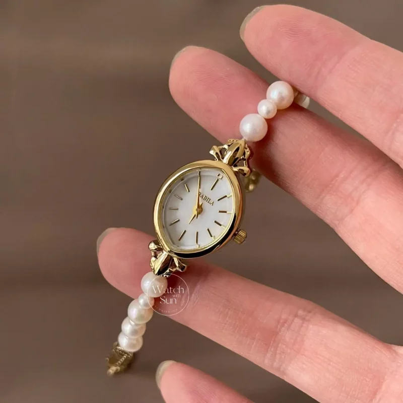 Freshwater Pearl Bracelet Watch Dainty Pearl Watch for Women