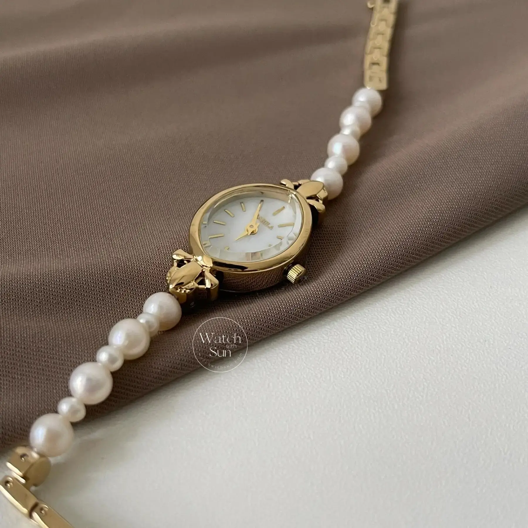 Freshwater Pearl Bracelet Watch Dainty Pearl Watch for Women