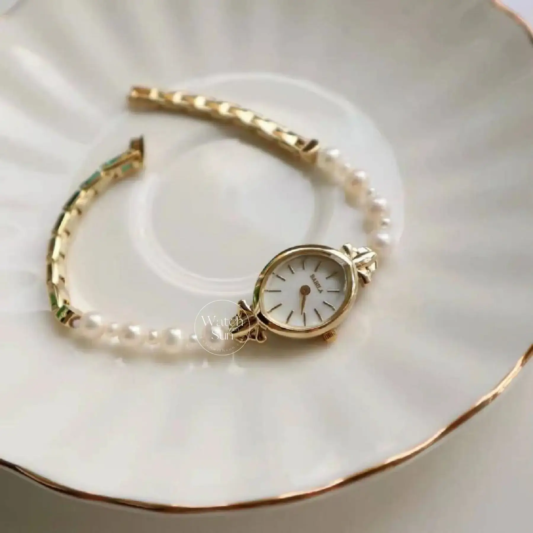 Freshwater Pearl Bracelet Watch Dainty Pearl Watch for Women