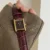 Classic Burgundy Red Leather Square Dial Watch for Women