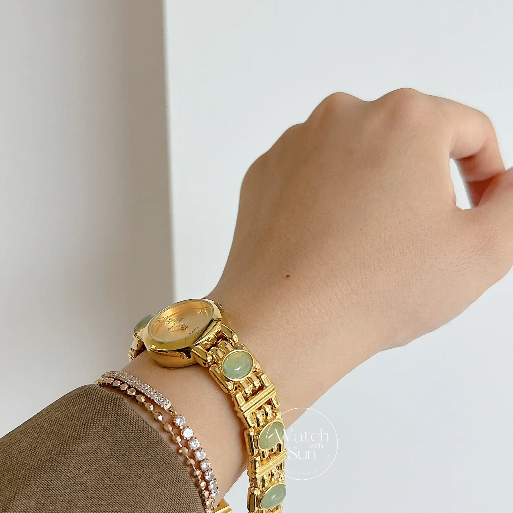 Jade Embrace Gold Bracelet Watch for Women