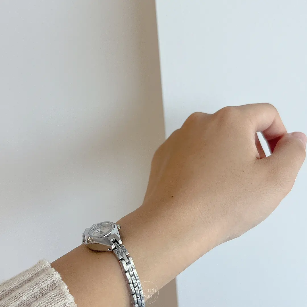 Small Face Slim Link Bracelet Watch