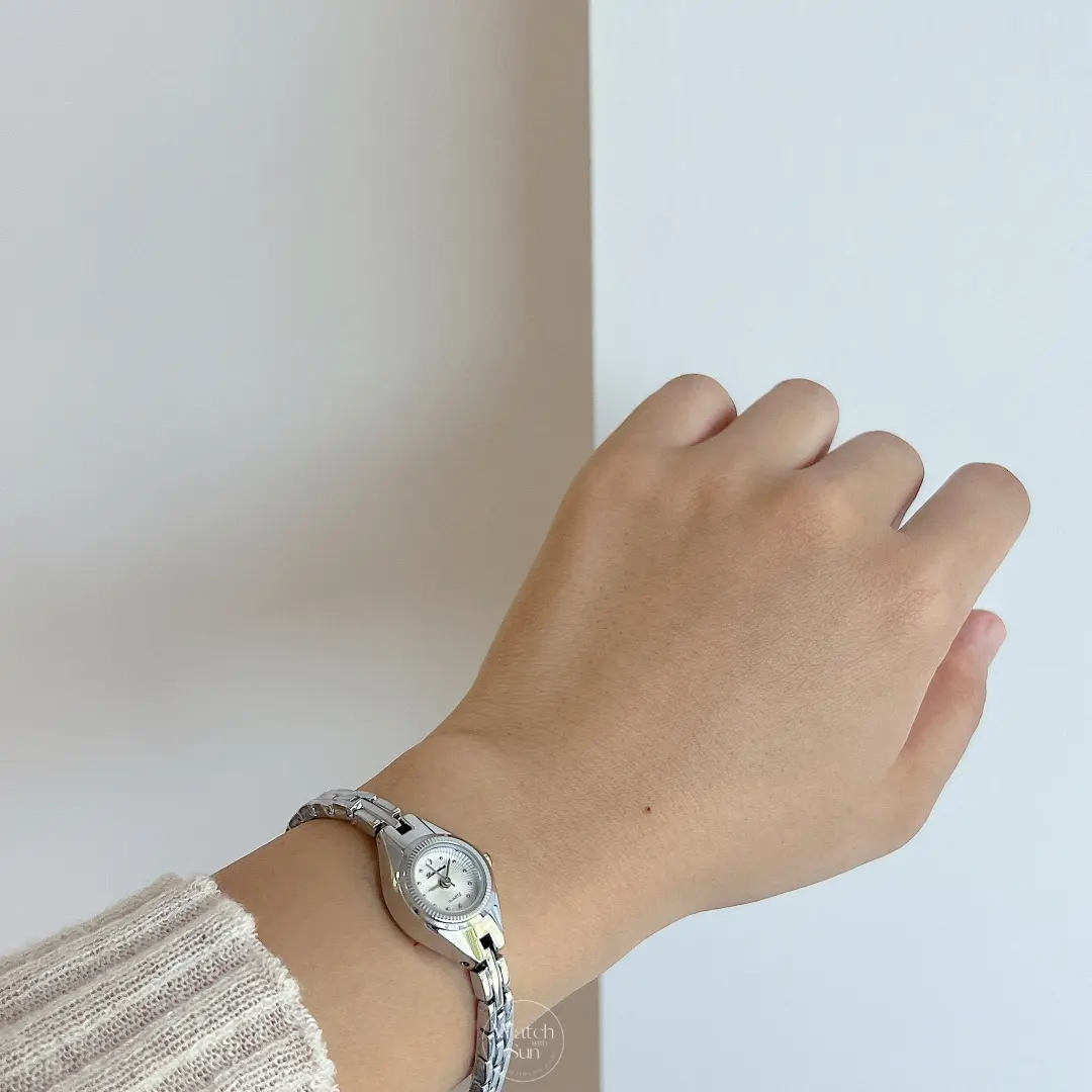 Small Face Slim Link Bracelet Watch