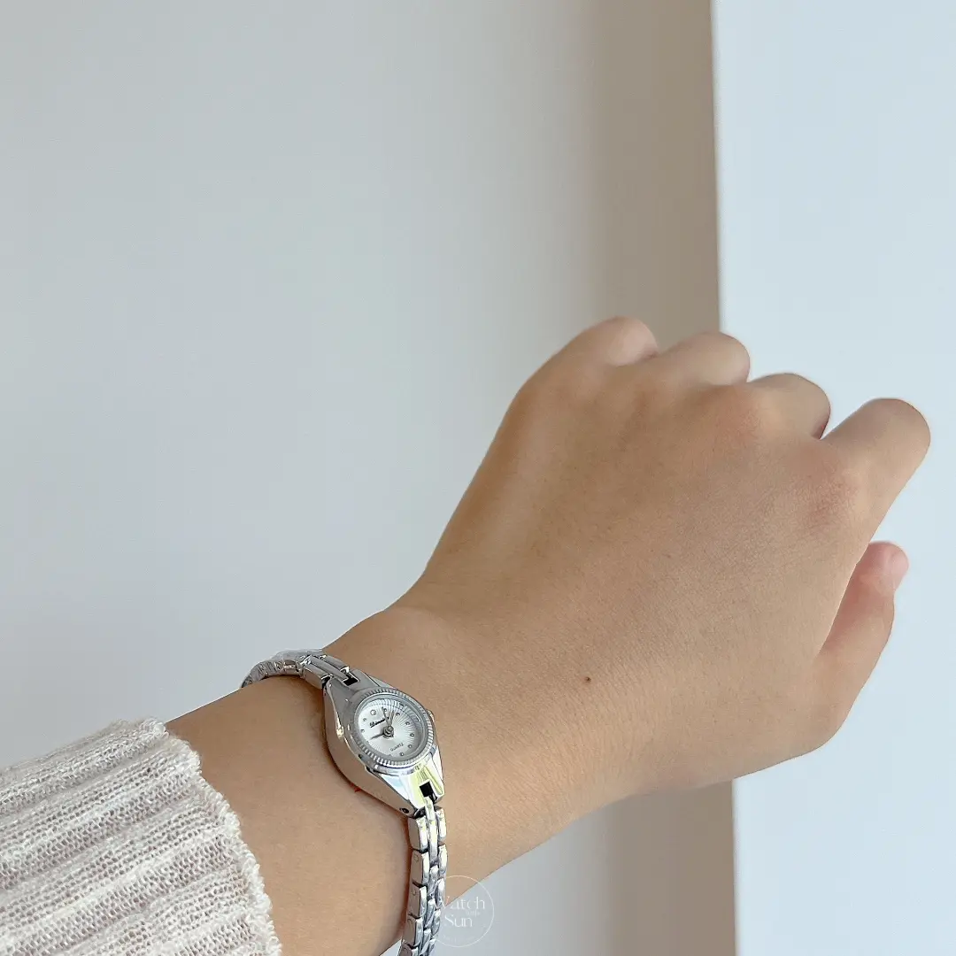 Small Face Slim Link Bracelet Watch