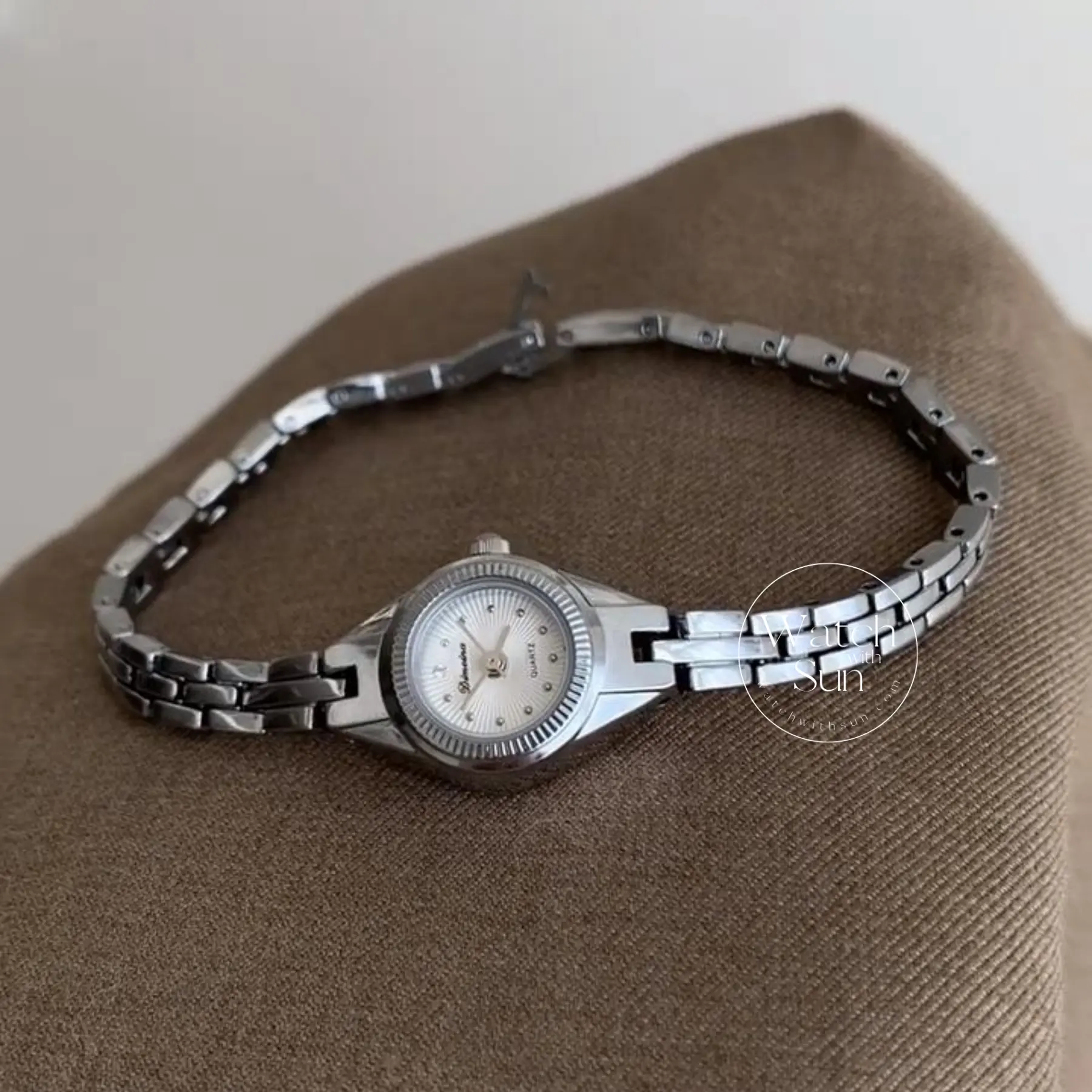 Small Face Slim Link Bracelet Watch