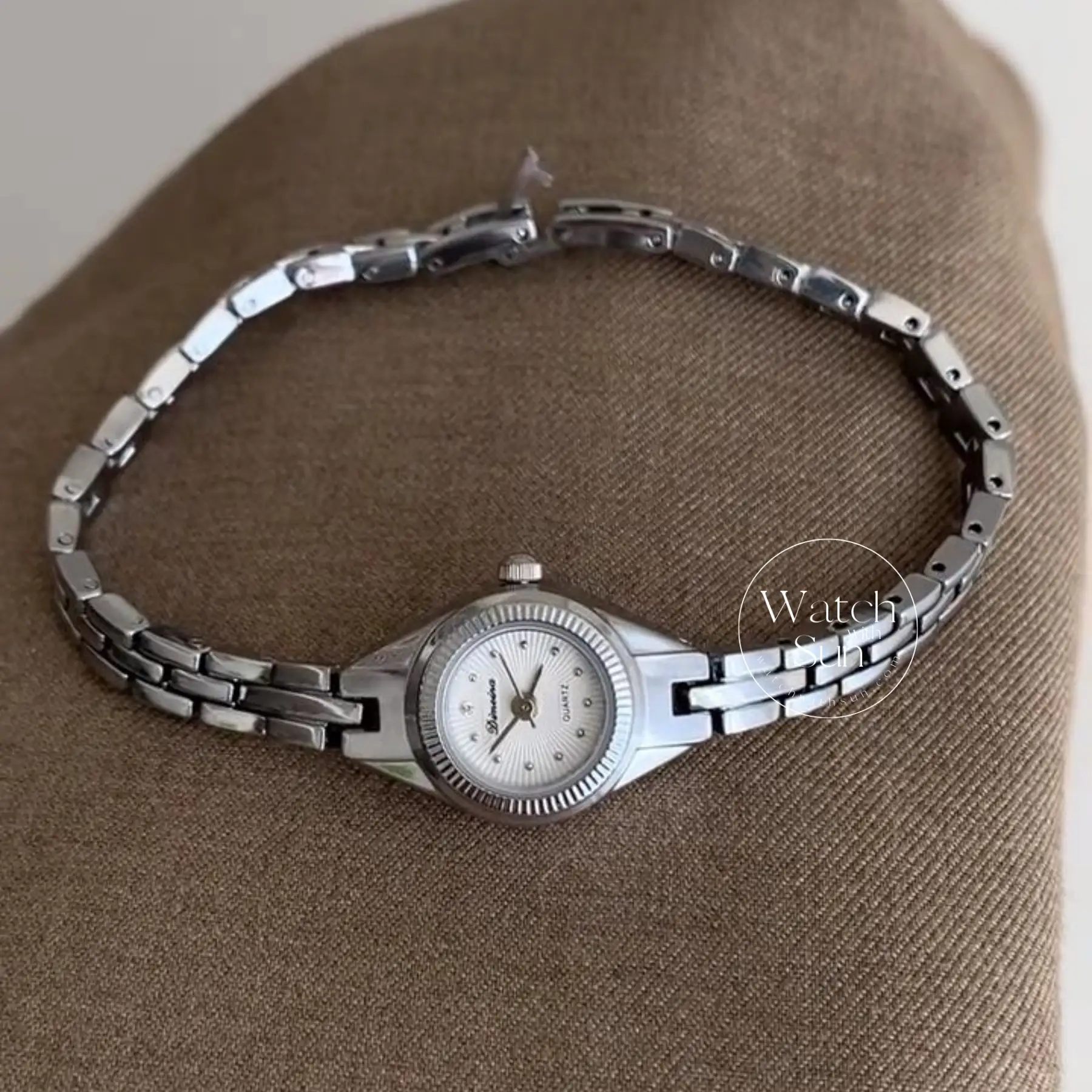 Small Face Slim Link Bracelet Watch