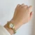 Small Face Gold Green Natural Stone Watch for Women