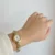Small Face Gold Green Natural Stone Watch for Women