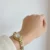 Small Face Gold Green Natural Stone Watch for Women