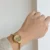 Chic Gold Round Face Ladies Watch Dainty Thin Bracelet Watch for Women