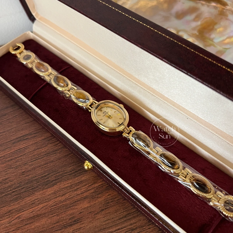 Vintage-Inspired Tiger's eyes Bracelet Watch Dainty Gold Gemstone Women's Watch