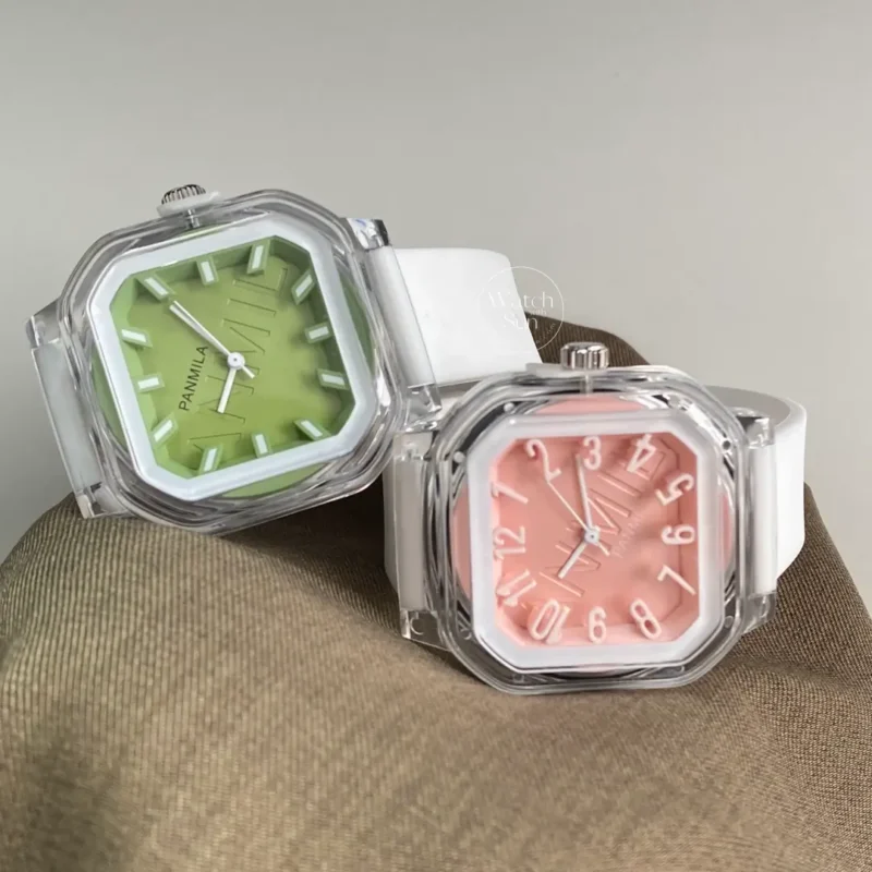 WWS640- (21) Mint Glow/Pink Silicone Watch for Women