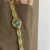 Vintage Style Green Jade Stone Bracelet Watch Green Dial Watch