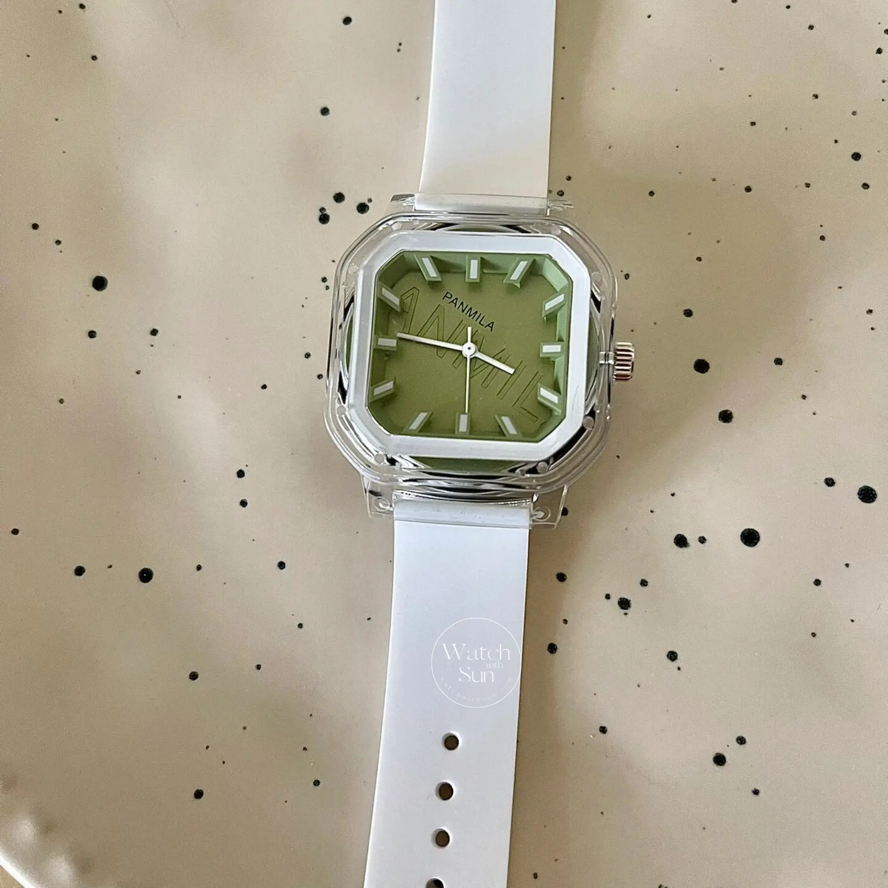 Mint Glow/Pink Silicone Watch for Women