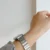 Bule Dial Square Face Silver Stainless Steel Ladies Watch