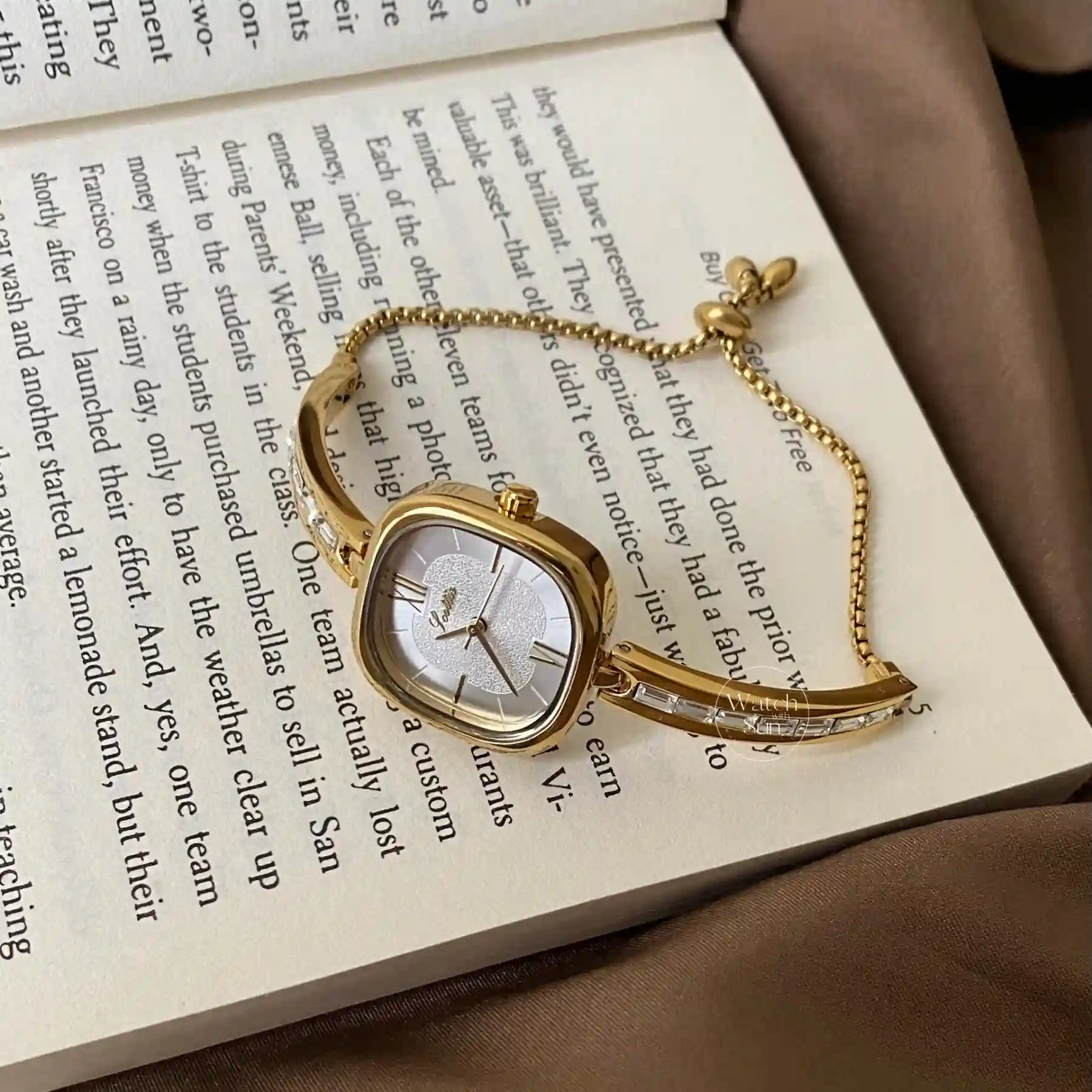 Square Face Silver-toned Dial Watch for Women