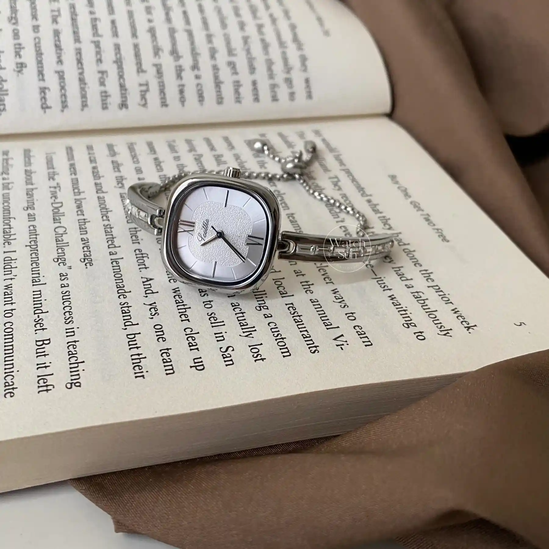 Square Face Silver-toned Dial Watch for Women