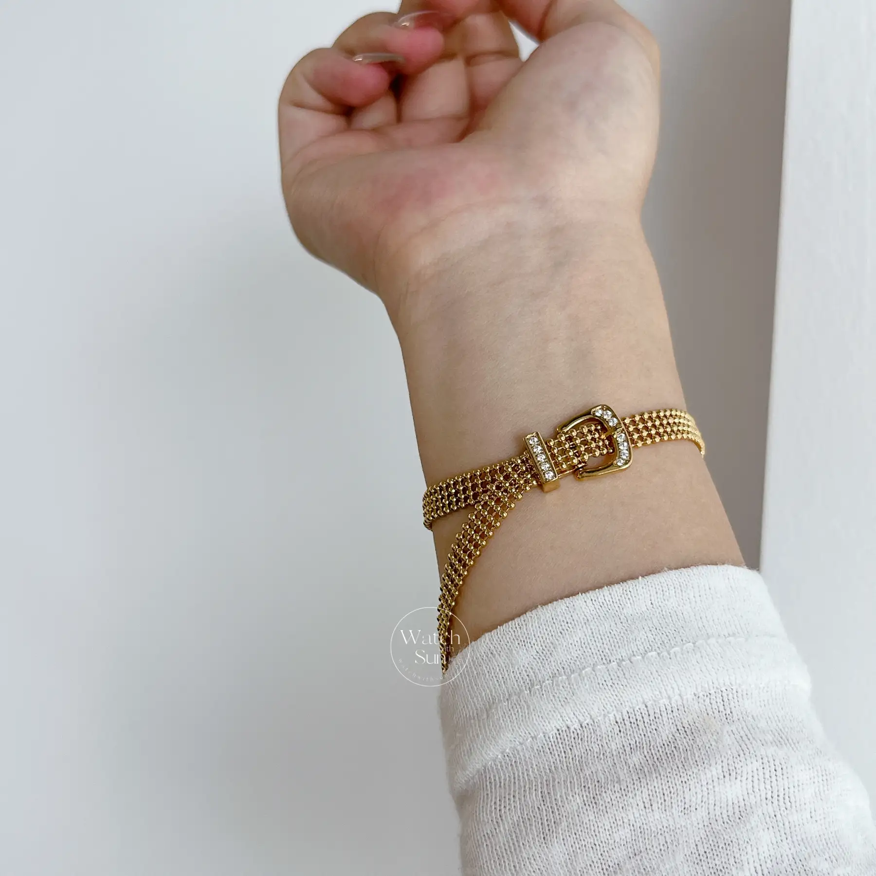 Chic Style Gold Diamond Square Watch for Women