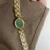 Vintage-Inspired Green Oval Face Bracelet Watch for Women