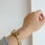 Harp-Inspired Crystal Accents Ladies Watch Vintage Style Gold Bracelet Watch for Women
