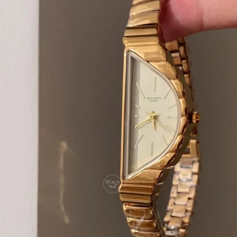 Vintage Inspired Gold/Silver Bracelet Watch for Women Modern Art Deco Vibe Asymmetrical Watch