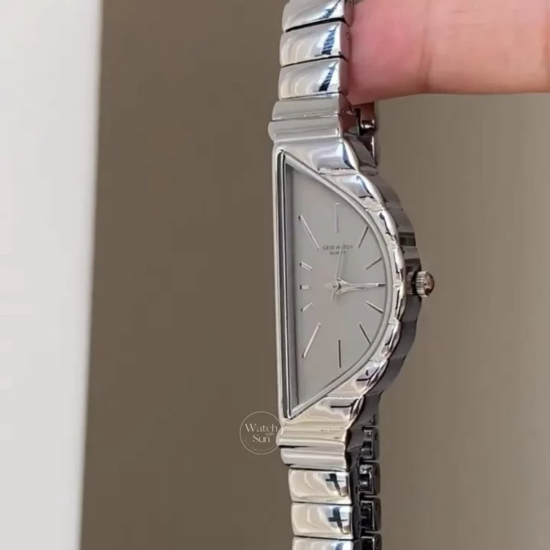 Vintage Inspired Gold/Silver Bracelet Watch for Women Modern Art Deco Vibe Asymmetrical Watch