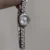 Dainty Silver Metal Watch for Women Blue/Silver Round Dial Petite Vintage Female Watch