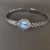 Dainty Silver Metal Watch for Women Blue/Silver Round Dial Petite Vintage Female Watch