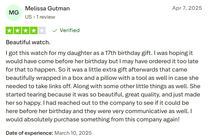 WatchwithSun Trustpilot Review