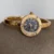 Vintage-Inspired Roman Numeral Dial Gold Bangle Watch for Women