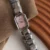 Vintage-Inspired Octagon Face Silver Bracelet Watch Diamond Pink/Mint Green Dial Watch for Women
