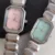 Vintage-Inspired Octagon Face Silver Bracelet Watch Diamond Pink/Mint Green Dial Watch for Women