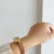 Vintage-Inspired Gold Roman Numeral Brown & Black Genuine Leather Watch for Women