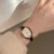Elegant Rose Gold Square Case Watch Black/Brown/Beige Leather Watch for Women