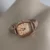 Elegant Rose Gold Square Case Watch Black/Brown/Beige Leather Watch for Women