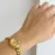 Dainty Gold Bracelet Watch Elegant Quartz Dial Textured Band Watch for Women