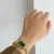 Dainty Emerald Green Dial Oval Face Bracelet Watch for Women