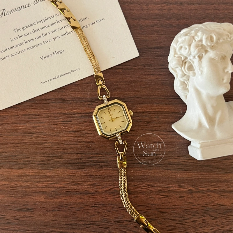 Dainty Small Face Gold Watch Elegant Thin Bracelet Ladies Watch