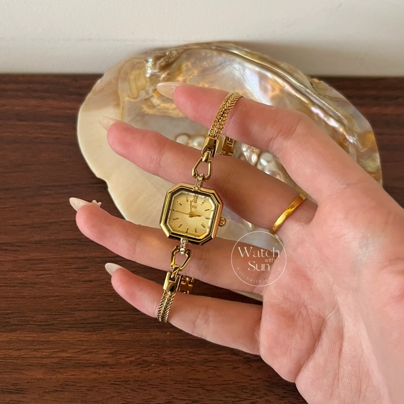 Dainty Small Face Gold Watch Elegant Thin Bracelet Ladies Watch