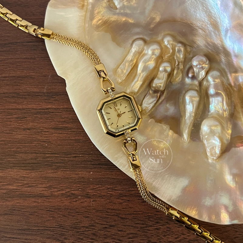 Dainty Small Face Gold Watch Elegant Thin Bracelet Ladies Watch