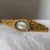 Retro Beige Mother of Pearl Dial Oval Gold Watch for Women
