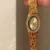 Retro Beige Mother of Pearl Dial Oval Gold Watch for Women
