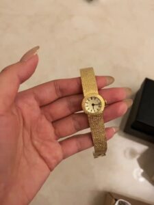 Luxury Glitter Round Dial Gold Mesh Bracelet Ladies Watch for Women