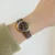 Classic Burgundy Roman Numeral Dial Watch Brown Leather Strap Watch
