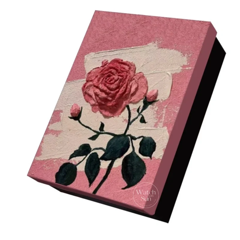 Elegant Rose Oil Painting Print Gift Box