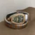 Snake Head Two-Tone Bracelet Watch Elegant Burgundy/Green Dial Watch